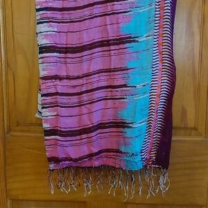 Scarf pink burgundy blue grey